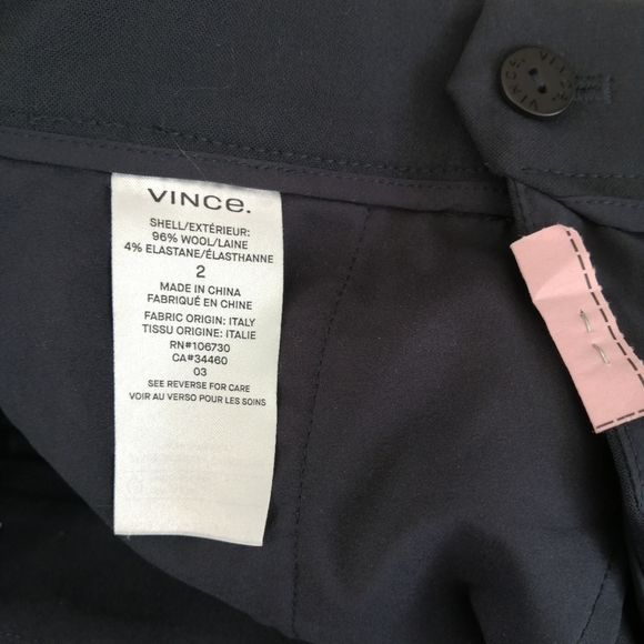 Vince Wool Tuxedo Stripe Slim Navy Trouser Pants 2 - Picture 11 of 16